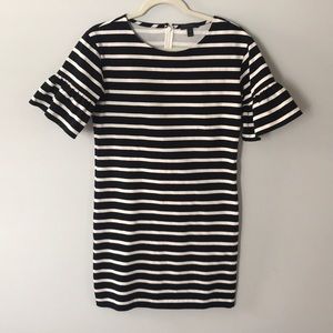 J.Crew striped ruffle dress